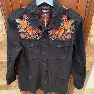 Johnny Was Violette Eyelet Military Jacket — NWT